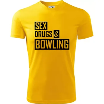 Chlapecké tričko Sex drugs bowling - Dětské triko sportovní (dresovina) - 146 cm/10 let ( Žlutá )