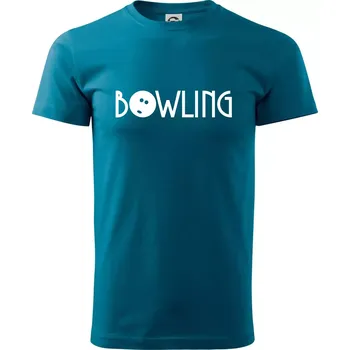 Pánská móda Bowling nápis - Klasické pánské triko vyšší gramáže - XS ( Petrolejová )