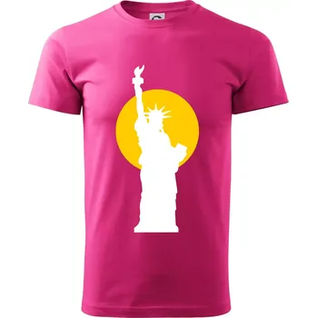 Pánská móda Socha svobody slunce - Klasické pánské triko vyšší gramáže - XL ( Purpurová )