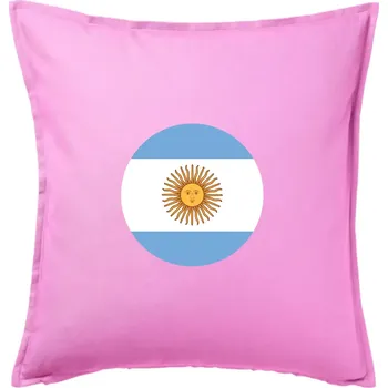 Polštář Argentina vlajka kulatá - Polštář 50x50 - 50x50 - Pouze potah ( Růžová )