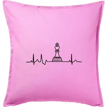 Polštář EKG Šachové figurky - Král - Polštář 50x50 - 50x50 - Pouze potah ( Růžová )