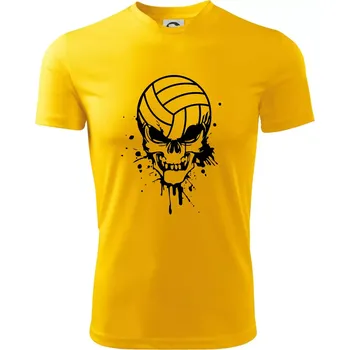 Volejbal lebka splash - Dětské triko sportovní (dresovina) - 146 cm/10 let ( Žlutá )