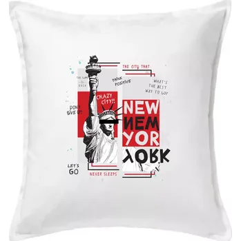 Polštář New york socha - Polštář 50x50 - 50x50 - Pouze potah ( Bílá )