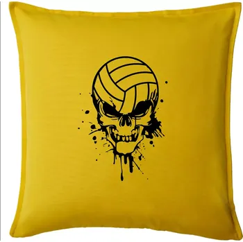Polštář Volejbal lebka splash - Polštář 50x50 - 50x50 - Pouze potah ( Žlutá )