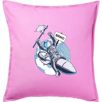 Polštář Brno penis raketa - Polštář 50x50 - 50x50 - Pouze potah ( Růžová )