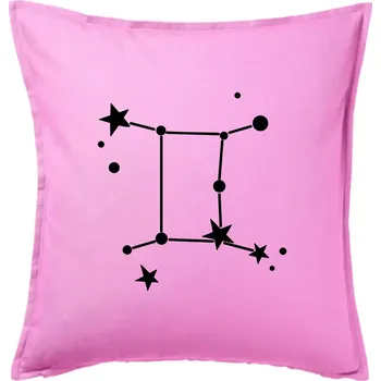 Polštář Souhvězdí - Gemini - Blíženci - Polštář 50x50 - 50x50 - Pouze potah ( Růžová )