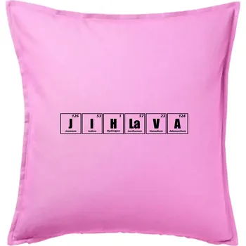 Polštář Periodická tabulka Jihlava - Polštář 50x50 - 50x50 - Pouze potah ( Růžová )
