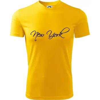 Chlapecké tričko New York nápis psacím - Dětské triko sportovní (dresovina) - 134 cm/8 let ( Žlutá )