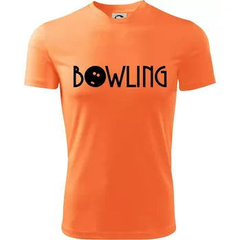 Bowling nápis - Dětské triko sportovní (dresovina) - 146 cm/10 let ( Neon mandarine )