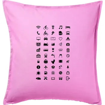 Polštář FOR TRAVEL - slovník na cesty - Polštář 50x50 - 50x50 - Pouze potah ( Růžová )