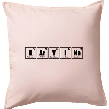 Polštář Periodická tabulka Karviná - Polštář 50x50 - 50x50 - Pouze potah ( Světle růžová )