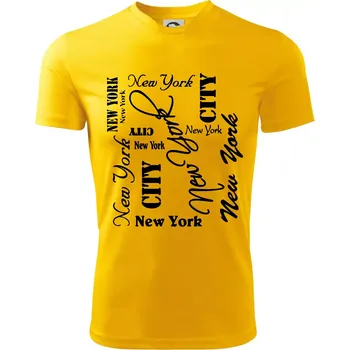 Chlapecké tričko New York City font - Dětské triko sportovní (dresovina) - 146 cm/10 let ( Žlutá )