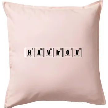 Polštář Periodická tabulka Havířov - Polštář 50x50 - 50x50 - Pouze potah ( Světle růžová )