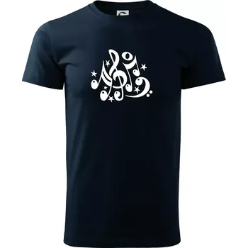 Noty a hvězdy - Triko extra velké (5-8XL) - 8XL ( Námořní modrá (velmi tmavá - téměř černá) )