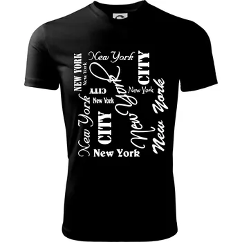 Chlapecké tričko New York City font - Dětské triko sportovní (dresovina) - 122 cm/6 let ( Černá )