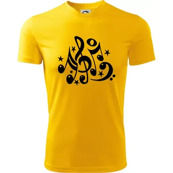 Noty a hvězdy - Dětské triko sportovní (dresovina) - 158 cm/12 let ( Žlutá )