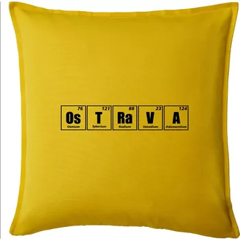 Polštář Periodická tabulka Ostrava - Polštář 50x50 - 50x50 - Pouze potah ( Žlutá )