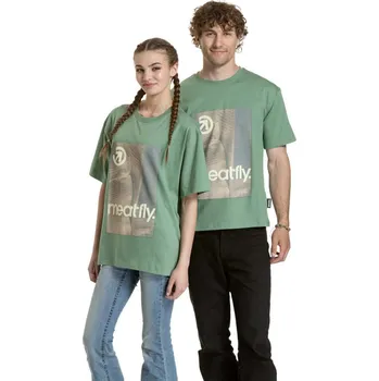 Dámské oblečení Meatfly unisex tričko Junglist Grey Leaf | Šedá | Velikost S/M | 100% bavlna
