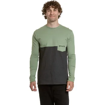 Pánské tričko Meatfly pánské tričko s dlouhým rukávem Harvey Basil / Charcoal Heather | Černá | Velikost S