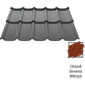Střešní krytina Krytina plechová Ruukki Modular 30 Matt RR750 cihlově červená