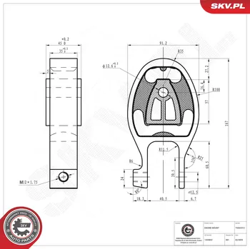 Silentblok motoru Zavěšení a uložení motoru ESEN SKV 75SKV312