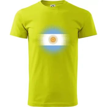 Pánské tričko Argentina vlajka tečkovaná - Klasické pánské triko vyšší gramáže - XS ( Limetková )