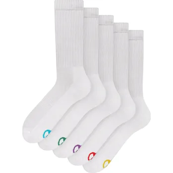 Pánská móda Pětibalení sportovních ponožek Bílý Klasik