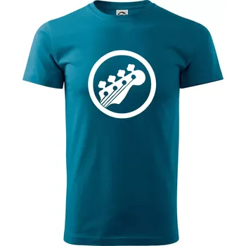 Kytara kruh - Klasické pánské triko vyšší gramáže - M ( Petrolejová )