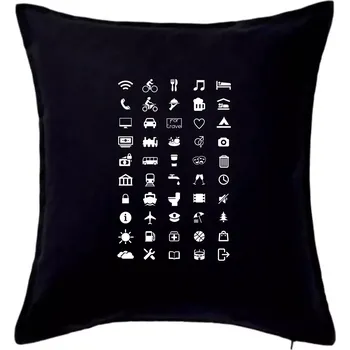 Polštář FOR TRAVEL - slovník na cesty - Polštář 50x50 - 50x50 - Pouze potah ( Černá )