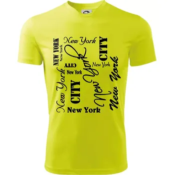 New York City font - Dětské triko sportovní (dresovina) - 146 cm/10 let ( Neonově žlutá )