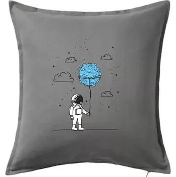 Polštář Astronaut s balónkem - Polštář 50x50 - 50x50 - Pouze potah ( Tmavě šedý melír )