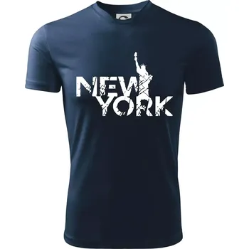 Chlapecké tričko New York retro - Dětské triko sportovní (dresovina) - 146 cm/10 let ( Námořní modrá (velmi tmavá - téměř černá) )