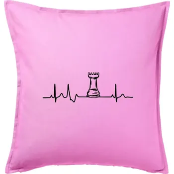 Polštář EKG Šachové figurky - Věž - Polštář 50x50 - 50x50 - Pouze potah ( Růžová )