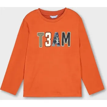 Chlapecké oblečení Bavlněné tričko s dlouhým rukávem Mayoral oranžová barva, 4077 4077.5A.Mini.9BYA 22X, vel. 104