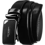 Peterson Elegantní pánský černý kožený opasek PTN A013 Velikost: 125