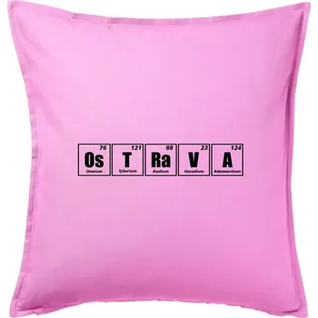 Polštář Periodická tabulka Ostrava - Polštář 50x50 - 50x50 - Pouze potah ( Růžová )
