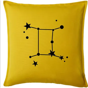 Polštář Souhvězdí - Gemini - Blíženci - Polštář 50x50 - 50x50 - Pouze potah ( Žlutá )