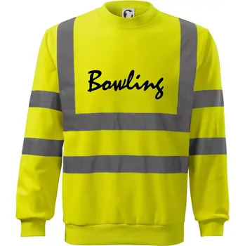 Pánská mikina Bowling nápis psací - Reflexní mikina - 2XL ( Neonově žlutá )
