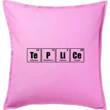 Polštář Periodická tabulka Teplice - Polštář 50x50 - 50x50 - Pouze potah ( Růžová )