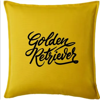 Polštář Golden retriever - nápis okrasný - Polštář 50x50 - 50x50 - Pouze potah ( Žlutá )