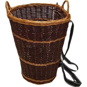 Nákupní košík Proutěná nůše tmavá s uchem, menší (Menší tmavá proutěná nůše s uchem z přírodního proutí Salix Americana)