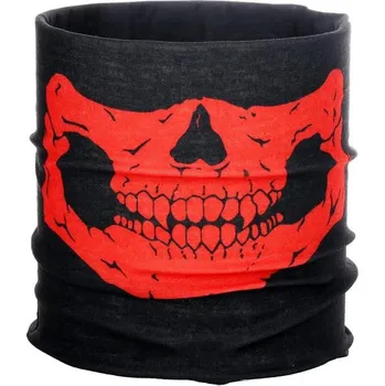 Nákrčník Multifunkční šátek Skull černo-červený