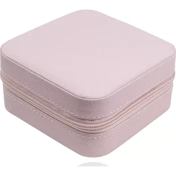 Šperkovnice Růžová šperkovnice se strukturovaným povrchem a zapínáním na zip