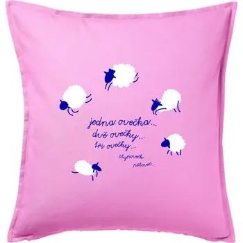 Polštář Jedna ovečka, dvě ovečky - Polštář 50x50 - 50x50 - Včetně výplně ( Růžová )
