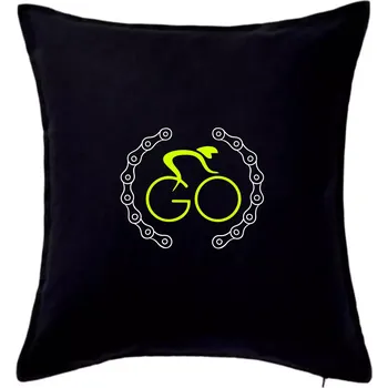 Polštář GO cyklista (fluo potisk) - Polštář 50x50 - 50x50 - Pouze potah ( Černá )