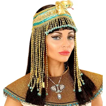 Karnevalový doplněk Deluxe egyptská korálková hadí čelenka Kleopatra