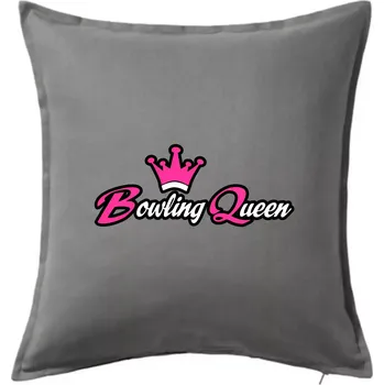 Polštář Bowling queen - Polštář 50x50 - 50x50 - Pouze potah ( Tmavě šedý melír )