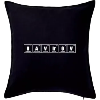 Polštář Periodická tabulka Havířov - Polštář 50x50 - 50x50 - Pouze potah ( Černá )