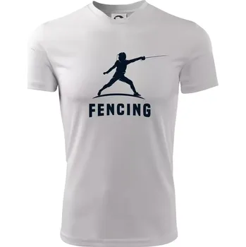 Chlapecké oblečení Fencing (šerm) - postava - Dětské triko sportovní (dresovina) - 134 cm/8 let ( Bílá )