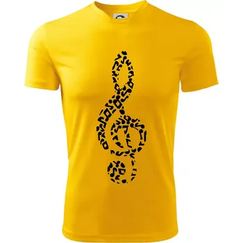 Chlapecké tričko Houslový klíč z not - Dětské triko sportovní (dresovina) - 158 cm/12 let ( Žlutá )